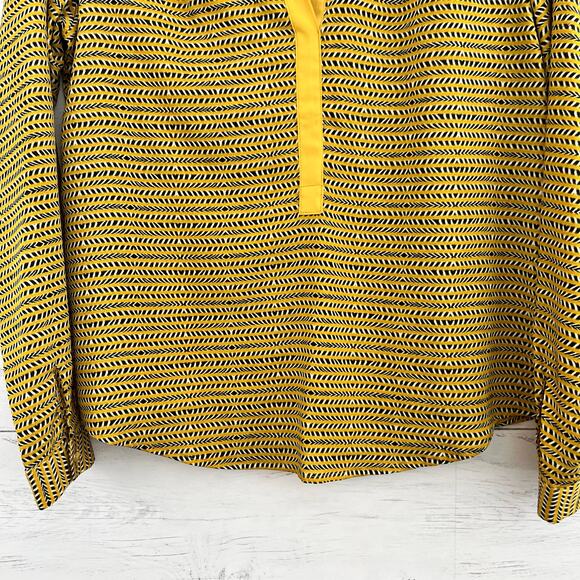 The Limited Yellow Printed Long Sleeve Blouse Size M - Picture 5 of 8